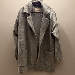 Thread & Supply Open-Front Gray Coatigan with Patch Pockets